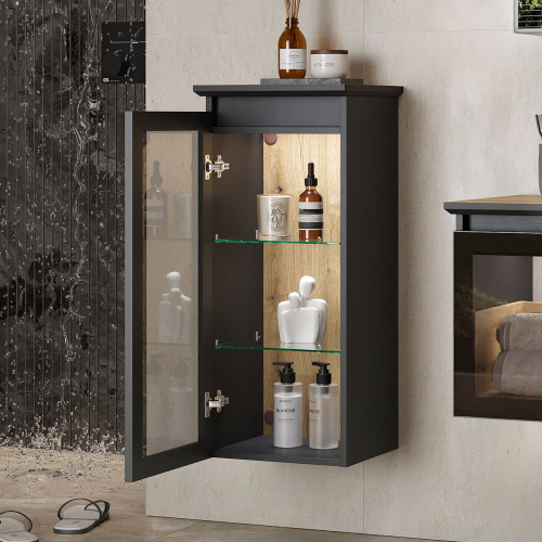 Полупенал подвесной со столешницей, с зарядным устройством EQUIL Strong 36 рpSTRONG36.R/L-35, дуб черный, универсальный