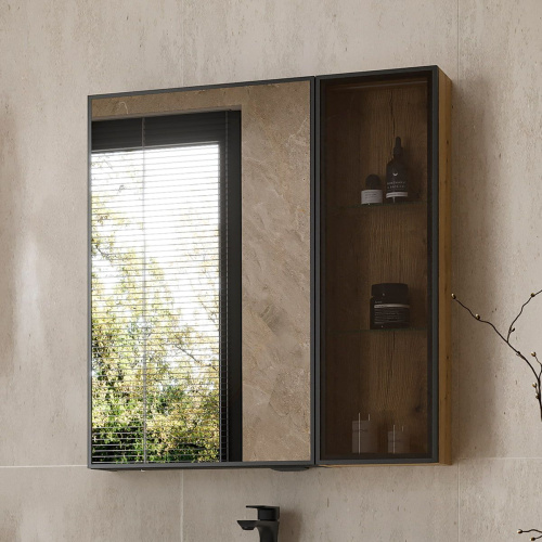 Шкаф со стеклом узкий EQUIL Strong 25.1D, sSTRONG25.1D.R/L-36 дуб эвок