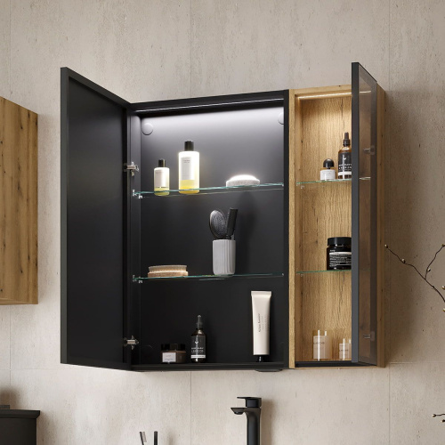 Шкаф со стеклом узкий EQUIL Strong 25.1D, sSTRONG25.1D.R/L-36 дуб эвок