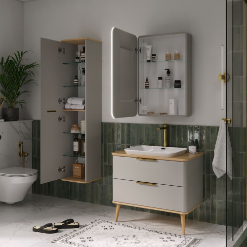 Шкаф зеркальный EQUIL Desert 570х860 szDSRT.LED57.L-25, левый, амарок