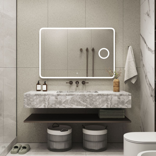 Зеркало Demure LED 1200х800 ЗЛП182 с сенсором, увеличительное зеркало, холодная подсветка