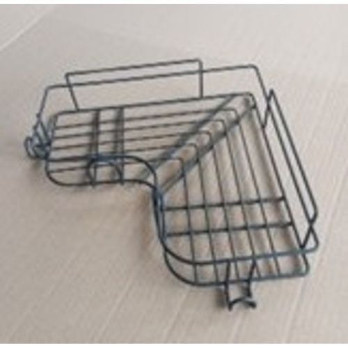 Полка настенная Proffero П24430, 1 ярус, угловая, с крючками, черный муар