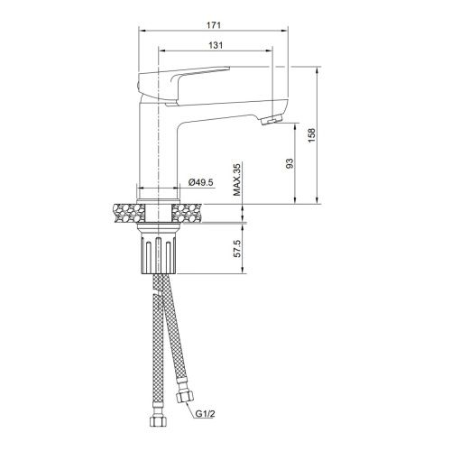 Смеситель для раковины OLIVE’S Tieso 26100TSB, черный (10)