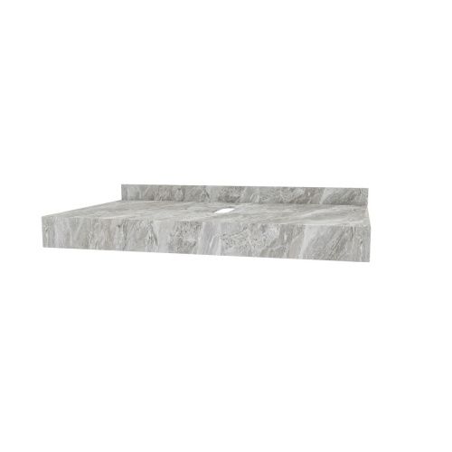 Столешница под раковину керамогранитная 80х50 см Watersense Eva W00287 серый мрамор