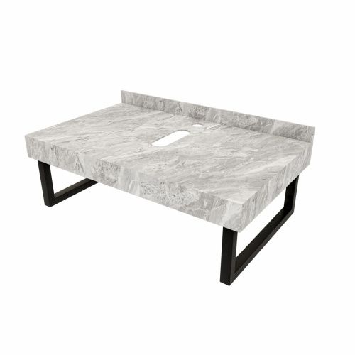 Столешница под раковину керамогранитная 80х50 см Watersense Eva W00287 серый мрамор