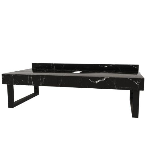 Столешница под раковину керамогранитная 100х50 см Watersense Eva W00294 черный мрамор