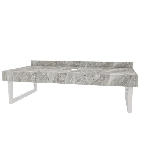 Столешница под раковину керамогранитная 100х50 см Watersense Eva W00289 серый мрамор