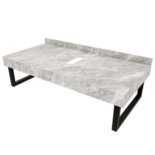 Столешница под раковину керамогранитная 100х50 см Watersense Eva W00289 серый мрамор