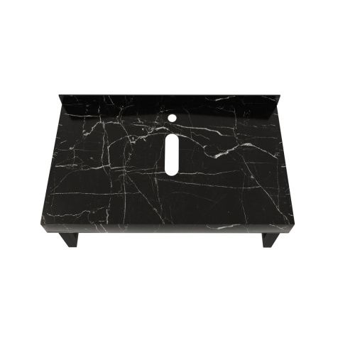 Столешница под раковину керамогранитная 80х50 см Watersense Eva W00292 черный мрамор