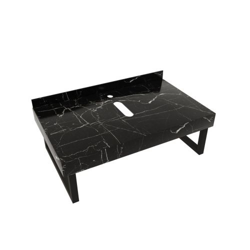 Столешница под раковину керамогранитная 80х50 см Watersense Eva W00292 черный мрамор