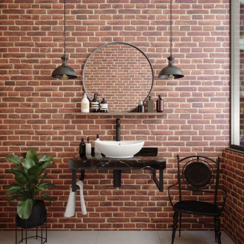 Столешница под раковину керамогранитная 80х50 см Watersense Eva W00292 черный мрамор