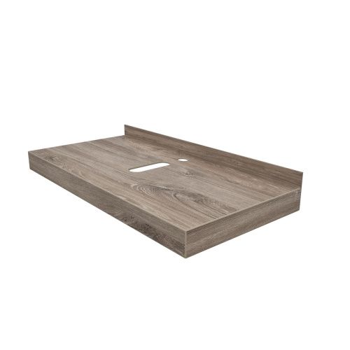 Столешница под раковину керамогранитная 100х50 см Watersense Eva W00299 дуб кашмир