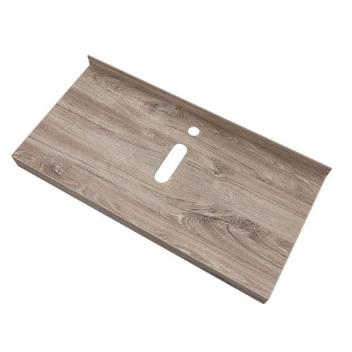 Столешница под раковину керамогранитная 100х50 см Watersense Eva W00299 дуб кашмир