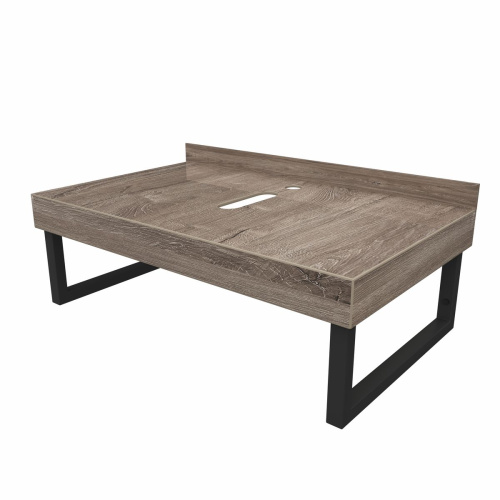 Столешница под раковину керамогранитная 80х50 см Watersense Eva W00297 дуб кашмир