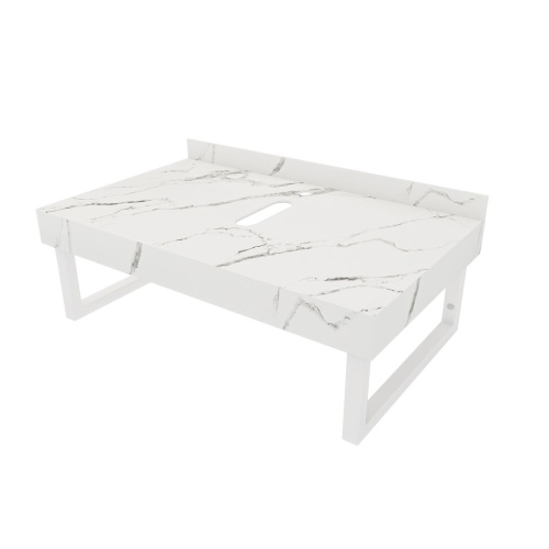 Столешница под раковину керамогранитная 80х50 см Watersense Eva W00282 белый мрамор