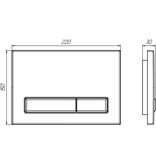 Клавиша для системы скрытой установки унитаза Ани Пласт WP1433/1430 черная