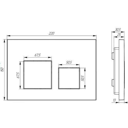 Клавиша для системы скрытой установки унитаза Ани Пласт WPG1600G глянцевая белая