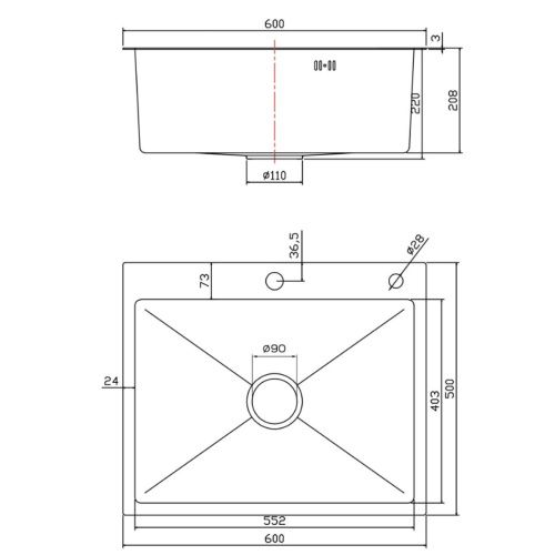 Мойка для кухни врезная Fmark FSC6050C матовое золото из нержавеющей стали, 60*50 см с сифоном