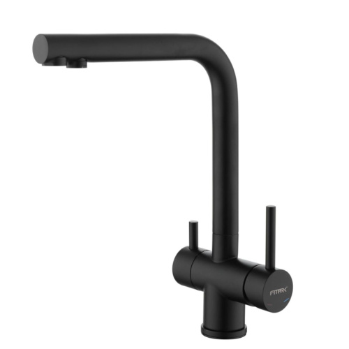 Смеситель для кухни Fmark FS1362H. черный с подключением фильтра питьевой воды (6)