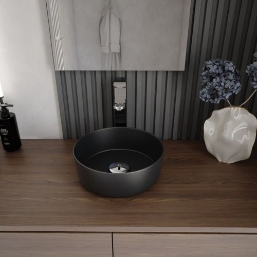 Раковина накладная Watersense Milana D31 W00171 310х310х110 мм черная матовая