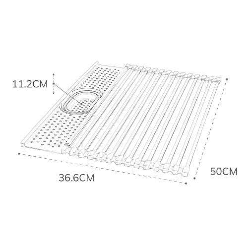 Сушилка ролл-мат с держателем для приборов Fmark FS-PJ-002, серый
