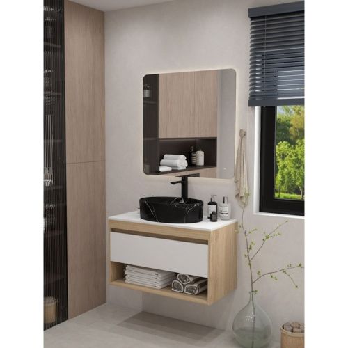 Раковина накладная Watersense Amelia 50 W00771 505х360х140 мм мрамор черный матовый