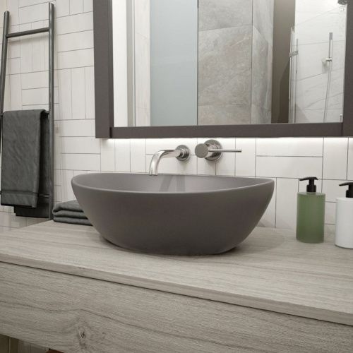 Раковина накладная Watersense Amelia 40 W00065 410х335х145 мм графит матовая