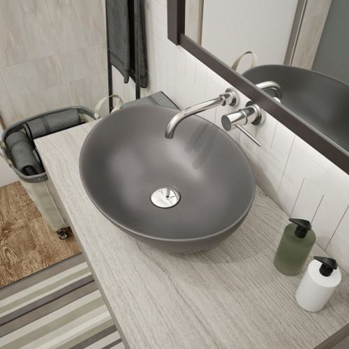 Раковина накладная Watersense Amelia 40 W00065 410х335х145 мм графит матовая