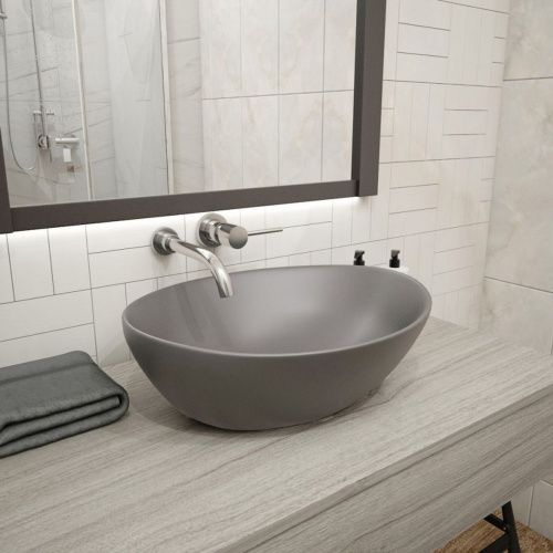 Раковина накладная Watersense Amelia 40 W00065 410х335х145 мм графит матовая