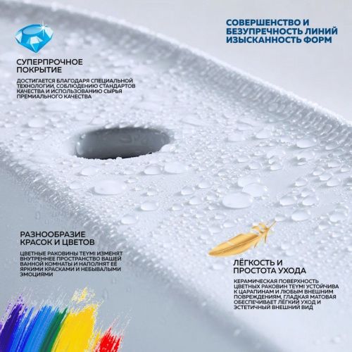 Раковина накладная Watersense Amelia 40 W00064 410х335х145 мм белый матовый