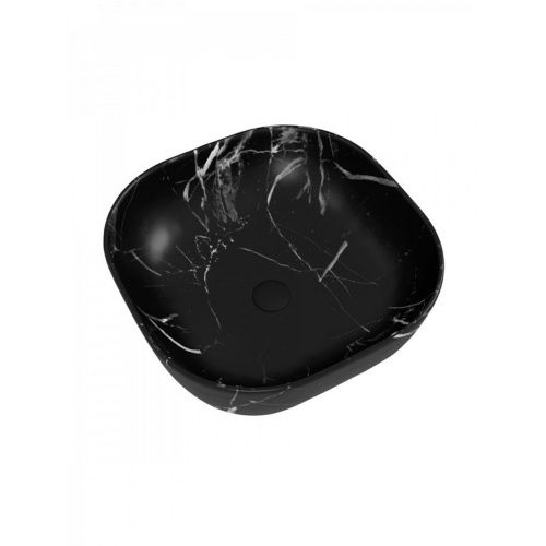 Раковина накладная Watersense Rita 41 artceramic W00764 410х410х140 мм мрамор черный матовый