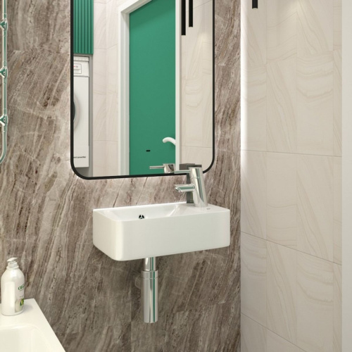 Раковина подвесная правая Watersense Mia 45 W00025 450х260х90 мм с полочкой под смеситель, белая