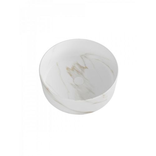 Раковина накладная Watersense Milana D35 W00761 360х360х125 мм мрамор белый матовый