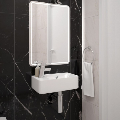 Раковина подвесная левая Watersense Mia 45 W00024 450х260х90 мм с полочкой под смеситель, белая