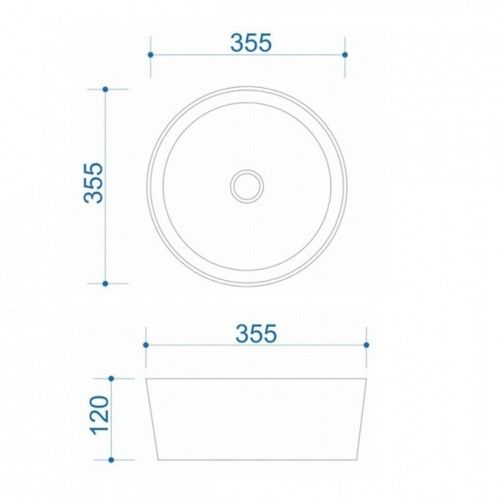 Раковина накладная Watersense Milana D35 W00008 355х355х120 мм белая