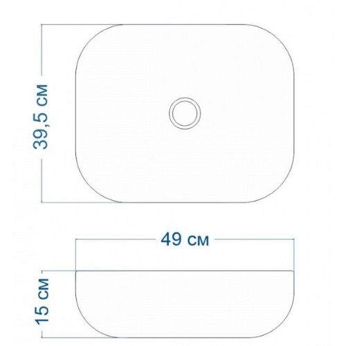 Раковина накладная Watersense Rita 50 W00016 490х395х150 мм белая