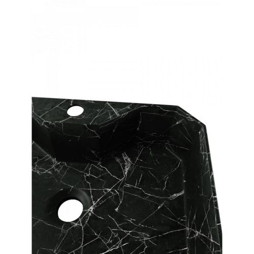 Раковина накладная Watersense Paula 50 W00755 500х370х135 мм с полочкой под смеситель, черный мрамор