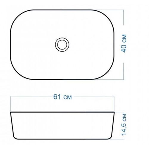 Раковина накладная Watersense Rita 60 W00015 610х400х145 мм белая
