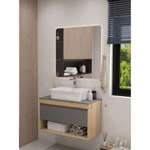 Раковина накладная Watersense Alina 55 W00775 555х410х140 мм с полочкой под смеситель, белая