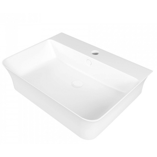 Раковина накладная Watersense Alina 55 W00775 555х410х140 мм с полочкой под смеситель, белая