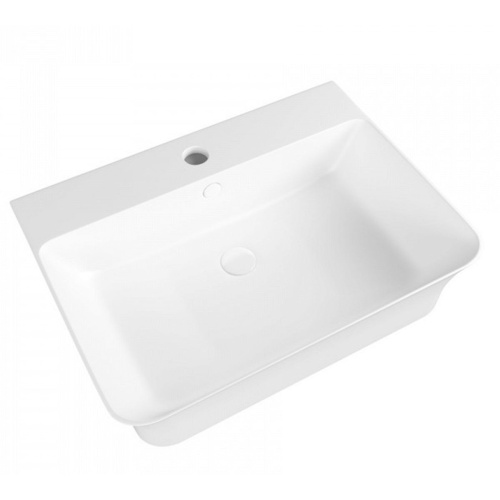 Раковина накладная Watersense Alina 55 W00775 555х410х140 мм с полочкой под смеситель, белая