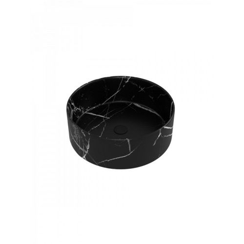 Раковина накладная Watersense Milana D35 W00762 360х360х125 мм мрамор черный матовый