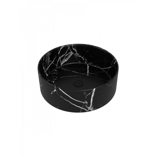 Раковина накладная Watersense Milana D35 W00762 360х360х125 мм мрамор черный матовый