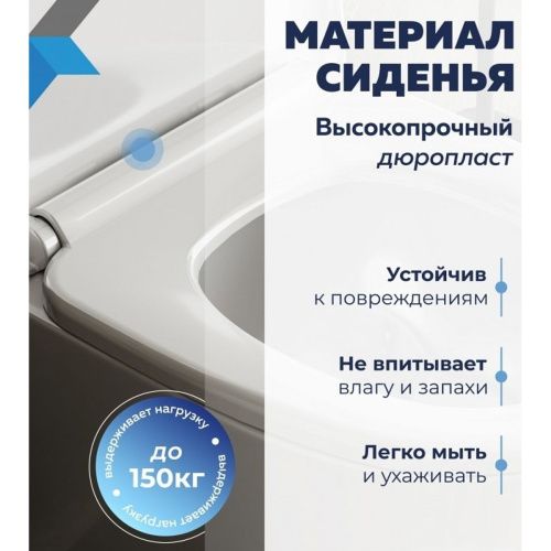 Сиденье для унитаза Watersense Rita Strike W01844 дюропласт, с микролифтом, быстросъем, универсальное