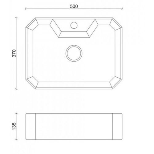 Раковина накладная Watersense Paula 50 W0075 500х370х135 мм черный мрамор