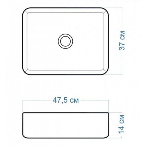 Раковина накладная Watersense Eva 50 W00001 475х370х140 мм белая