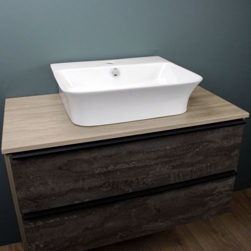 Раковина накладная Watersense Eva 49 W00019 485х410х125 мм с полочкой под смеситель, белая