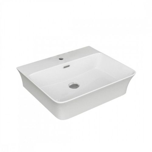 Раковина накладная Watersense Eva 49 W00019 485х410х125 мм с полочкой под смеситель, белая