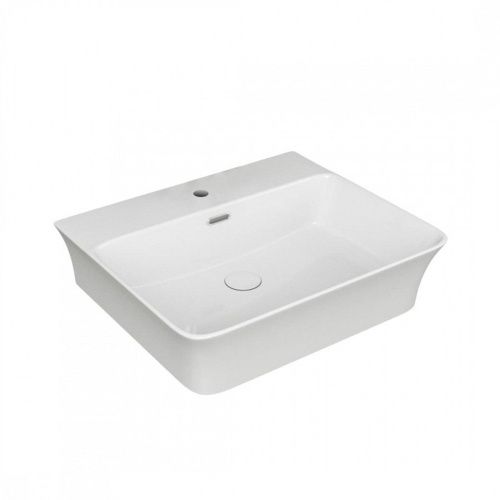 Раковина накладная Watersense Eva 49 W00019 485х410х125 мм с полочкой под смеситель, белая