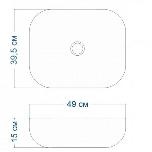 Раковина накладная Watersense Rita 50 W00053 490х395х150 мм графит матовая